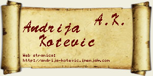 Andrija Kotević vizit kartica
